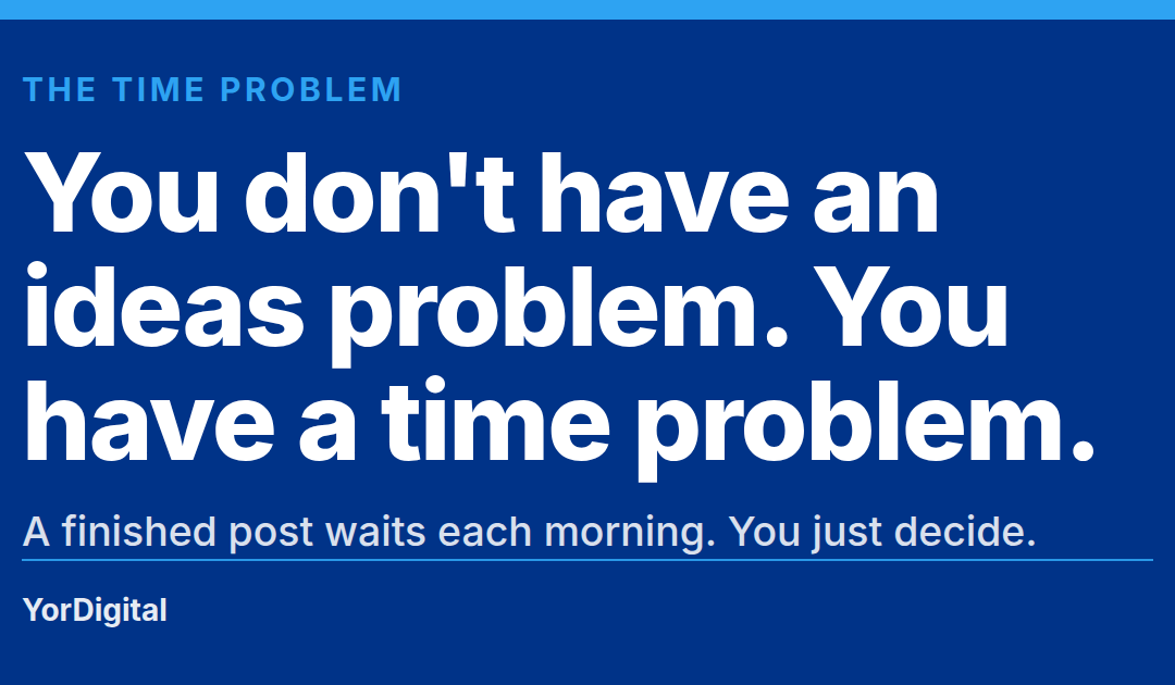 No time for social media? It’s not a lack of ideas