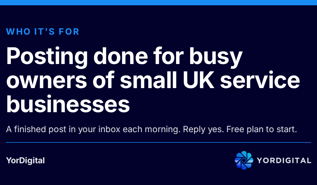 Social media posting service for busy small business owners