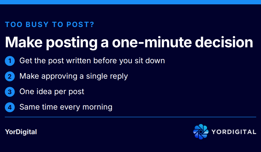 No time for social media? Turn posting into a one-minute yes